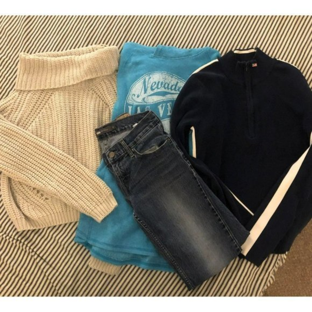 Bundle Of Sweaters And‎ Jeans